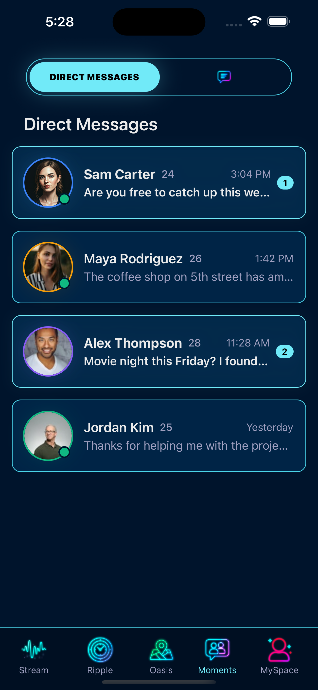 Moments App Screenshot